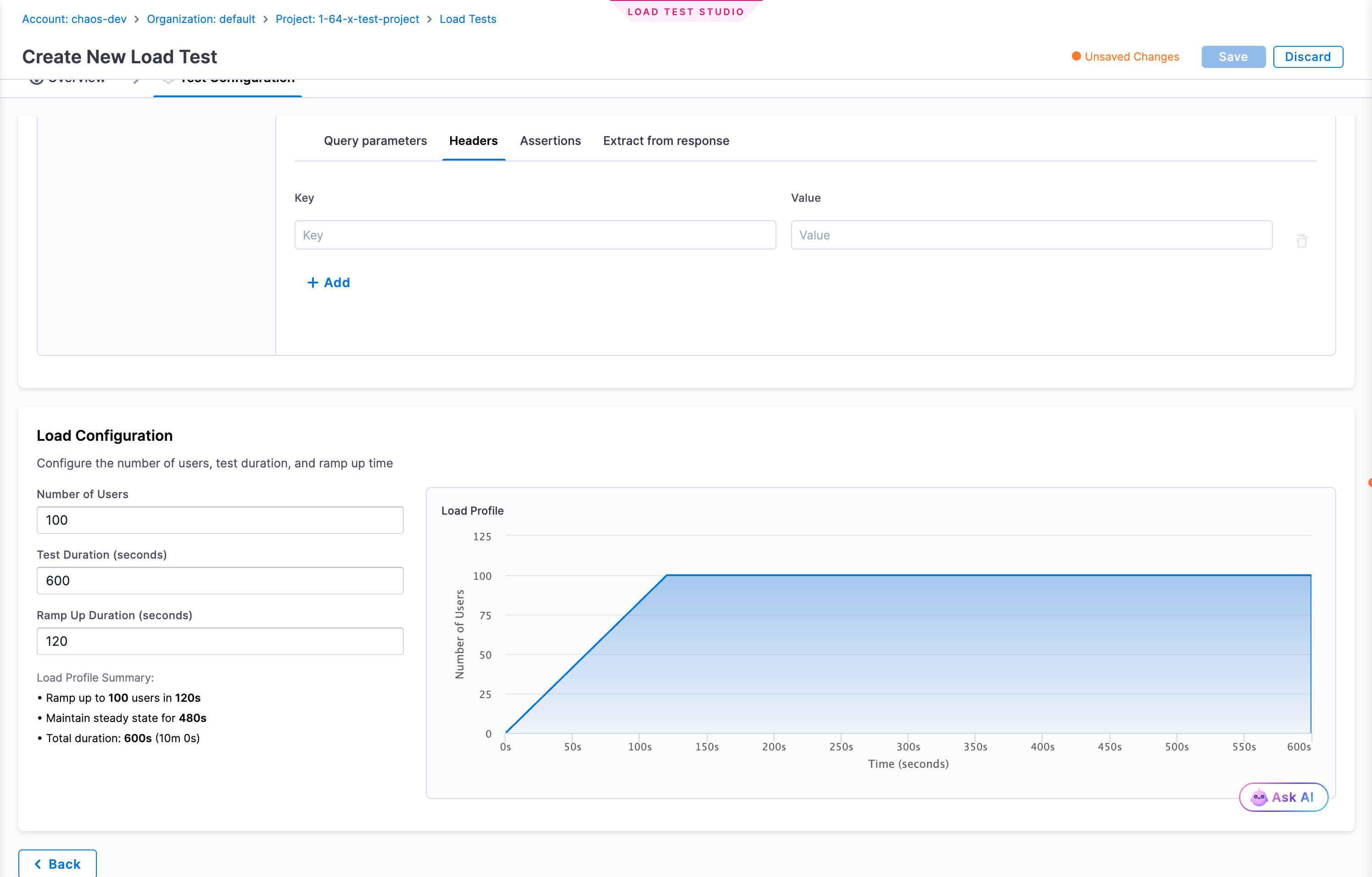 Configure load
