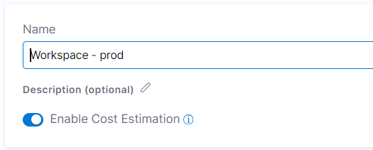 Enable cost estimation in workspace configuration
